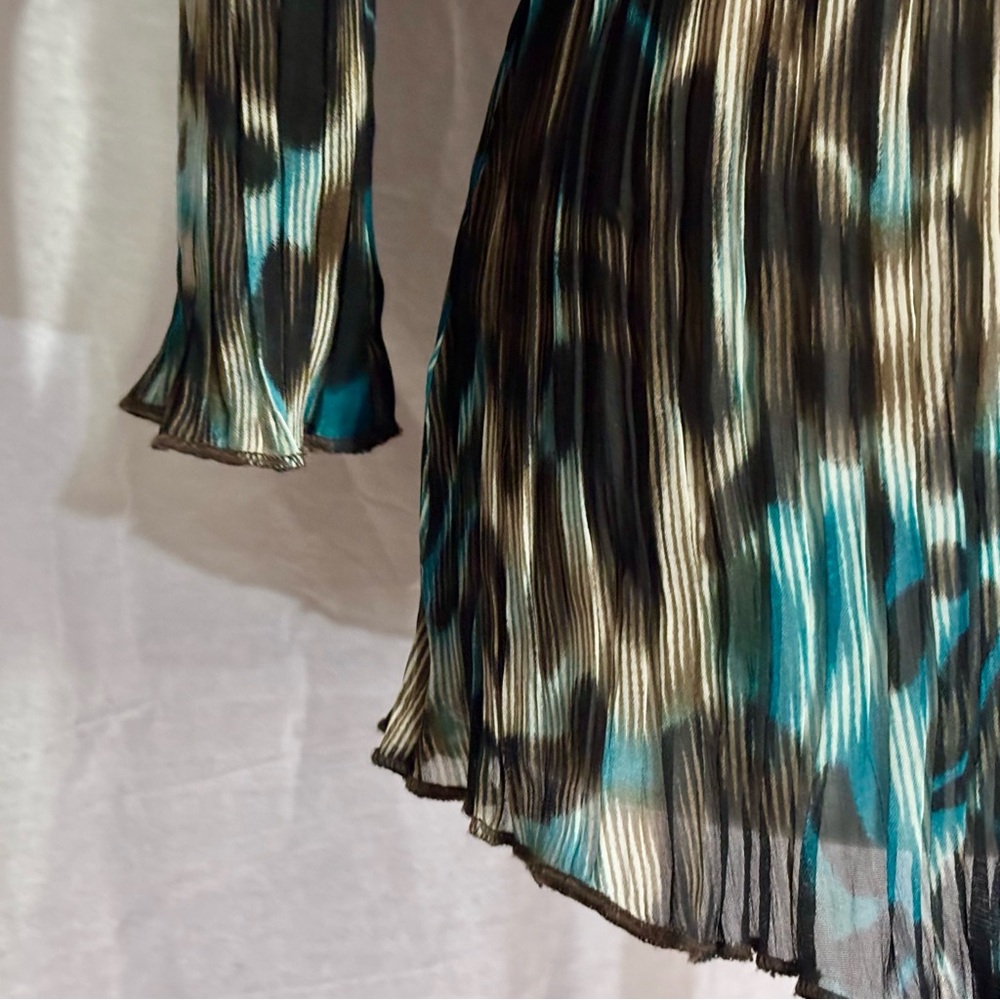 Alberto Makali Ruffled Long Sleeve Button Up Blouse Size M - Picture 6 of 12